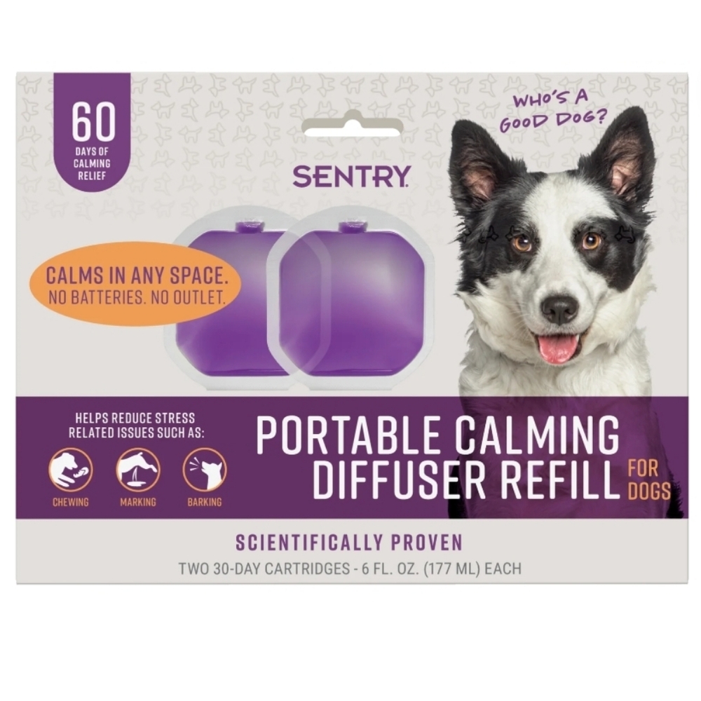 SENTRY Portable Calming Pheromone Diffuser Refill for Dogs 2ct Per Pack - 3pack